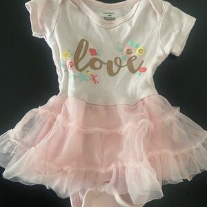 Pink Baby Dress with Love Print 3-6 months